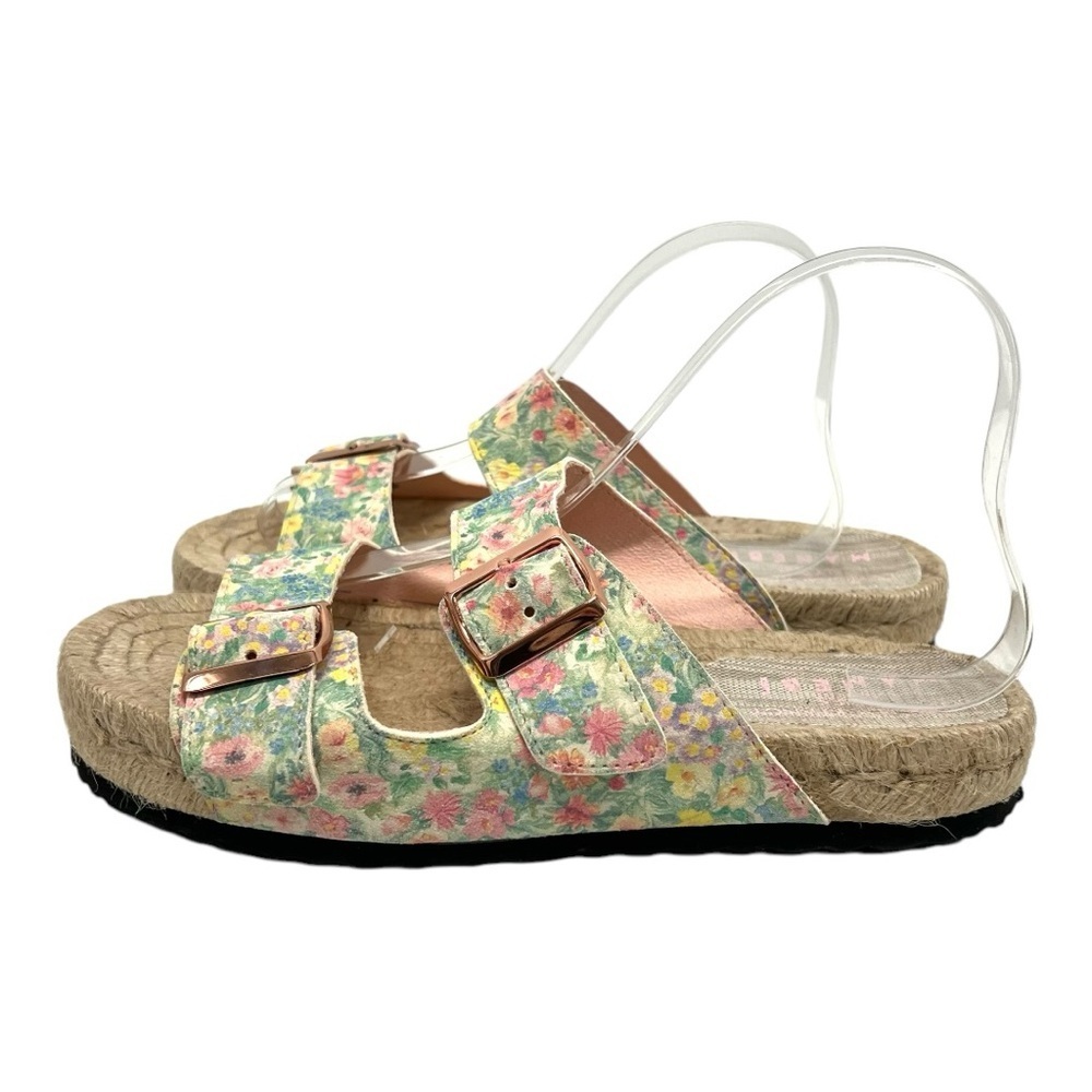 LoveShackFancy x Manebi Nordic Floral Leather Espadrille Slide Sandals Womens 39 - Picture 7 of 15